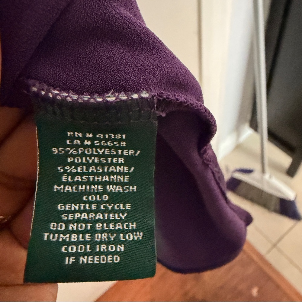 Ralph Lauren Deep‎ Purple Keyhole Tunic Top - Picture 4 of 4
